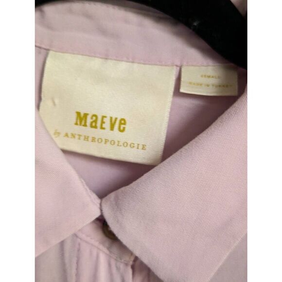 Anthropologie Maeve front tie lilac shirt XS - Picture 3 of 6